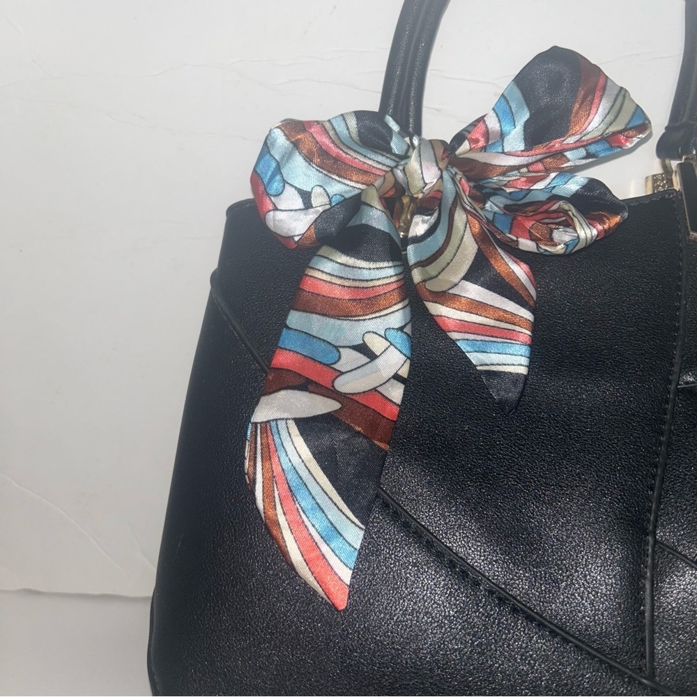 Twilly Women Handbag Purse Neck Tie Headband Bag Scarf 1 White Blue Brown Black